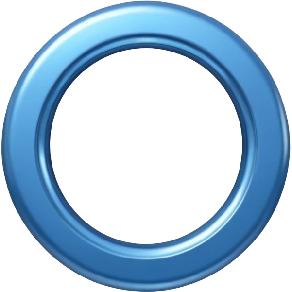 blue ring-shaped metallic object with a small hole in the middle emoji