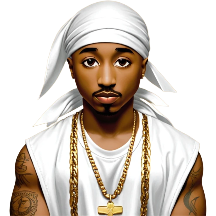 Сделай мне эмоджи лицо репера 2PAC. emoji