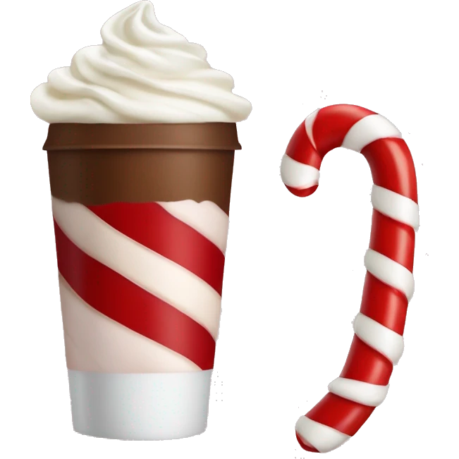candy cane and whipped cream coffee emoji