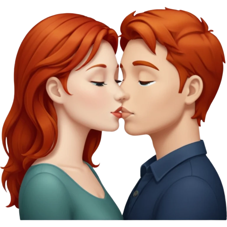 kissing a red head emoji
