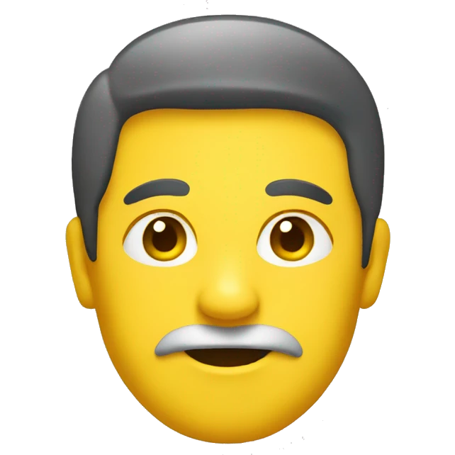 Flat face yellow emoji