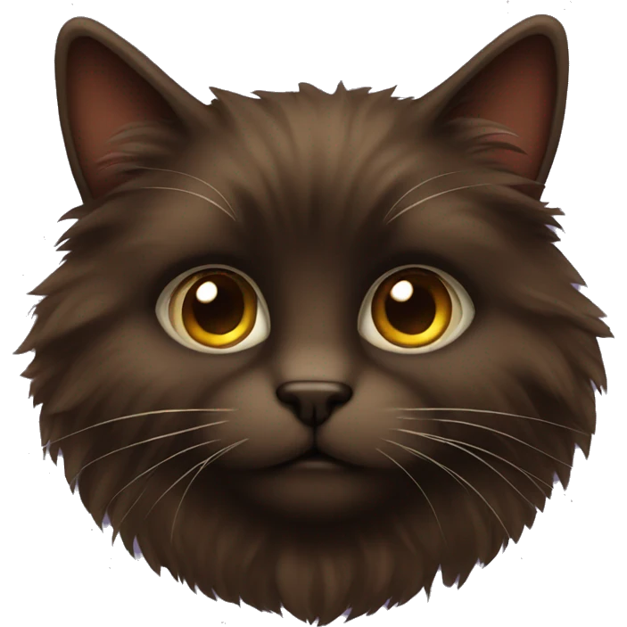 Dark brown fluffy cat emoji