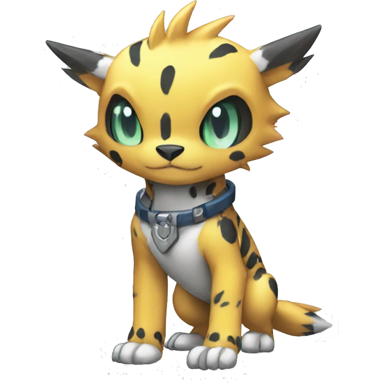 cute cool edgy Digimon-Fakemon-animal with cool markings full body emoji