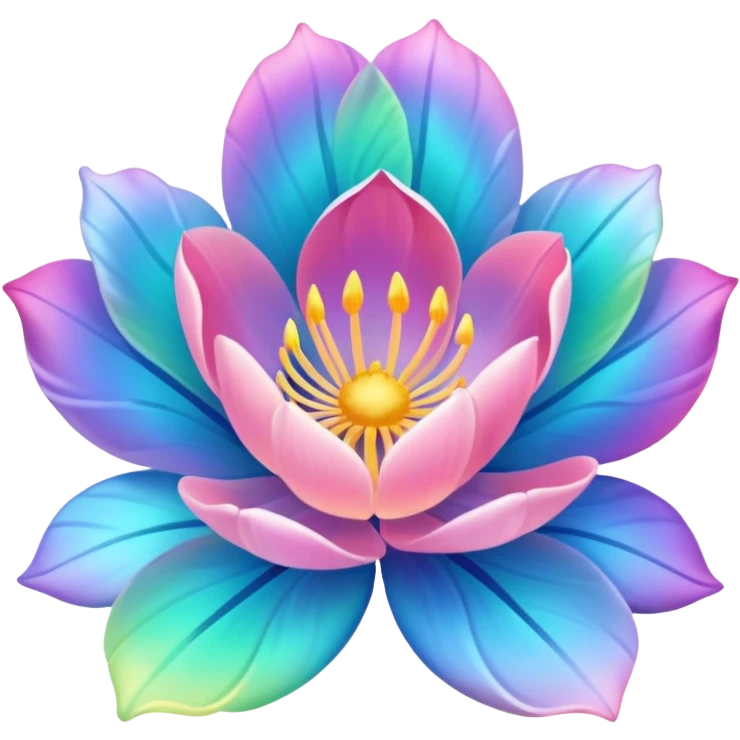 aurora flower with soft pastel gradients, luminous emoji