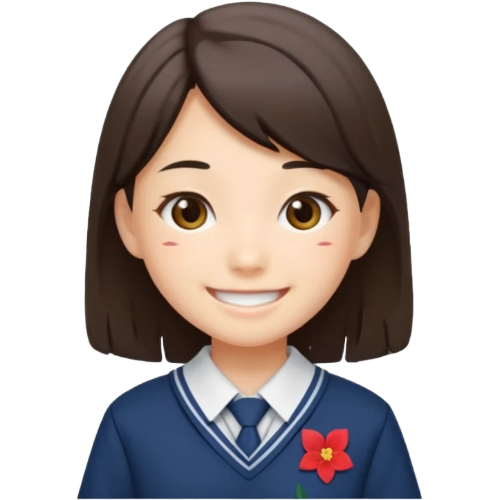 japanese student girl, school uniform emoji