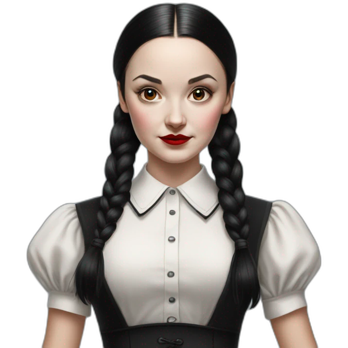 wednesday adams pinup hyperrealistic emoji