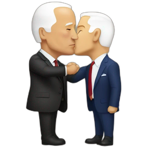 Vladimir Zelenskiy kissing Joe Biden emoji