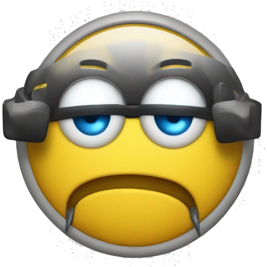 smiley soltando raio laser dos olhos, com sorriso maluco emoji