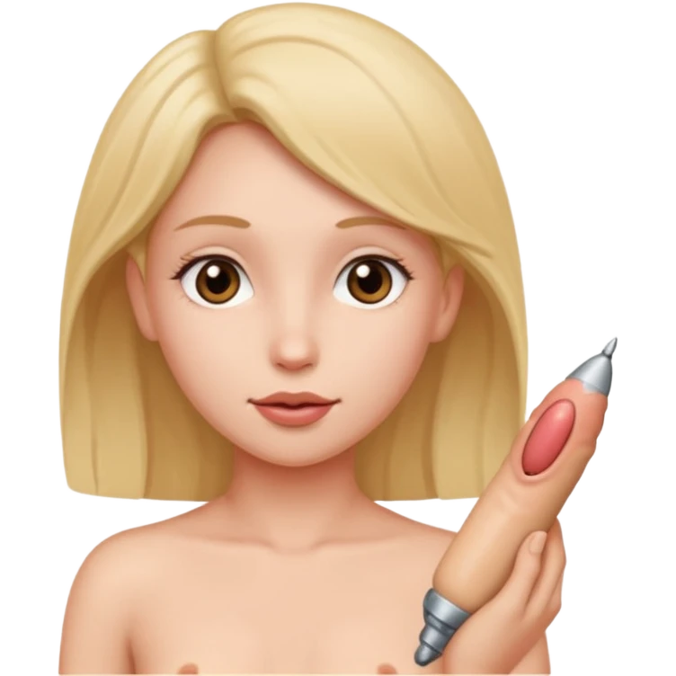 Une fille nue avec un penis  emoji