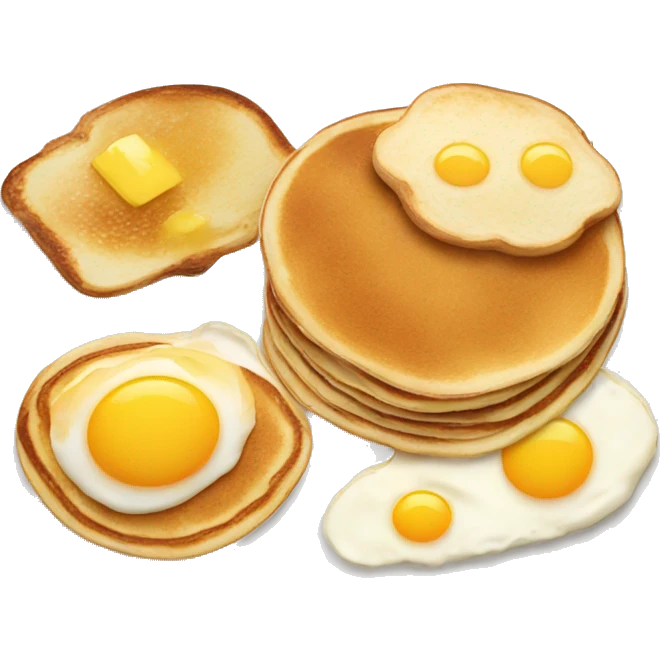 Pancakes eggs toast wine emoji
