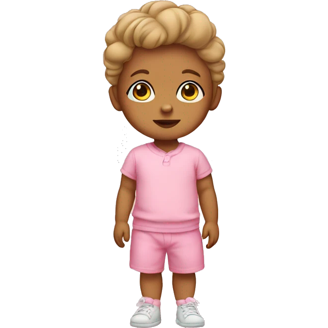 tan baby in pink clothes emoji