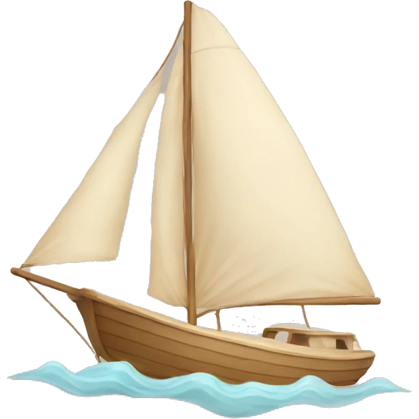 Beige aesthetic sailing boat emoji