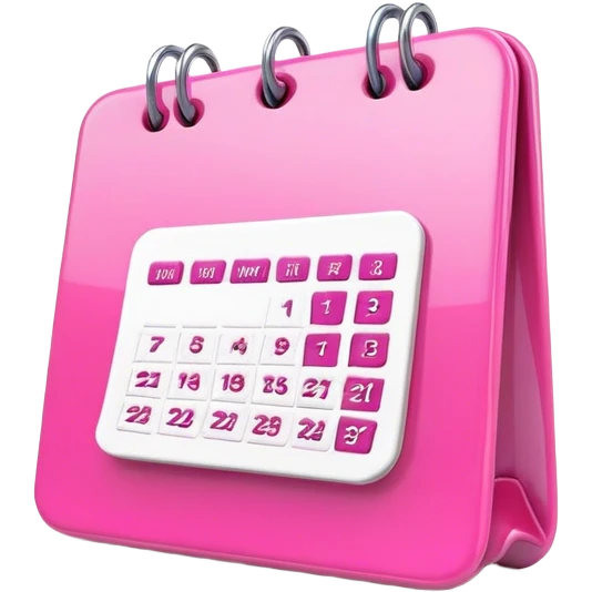 pink calendar 3 icon emoji