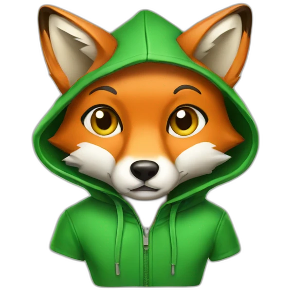 fox with green hoodie emoji