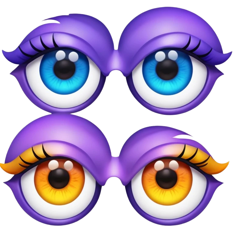 expressive cartoon eyes with colorful irises emoji