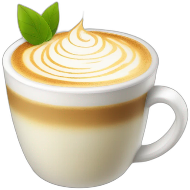 coffee matcha latte in white cup emoji