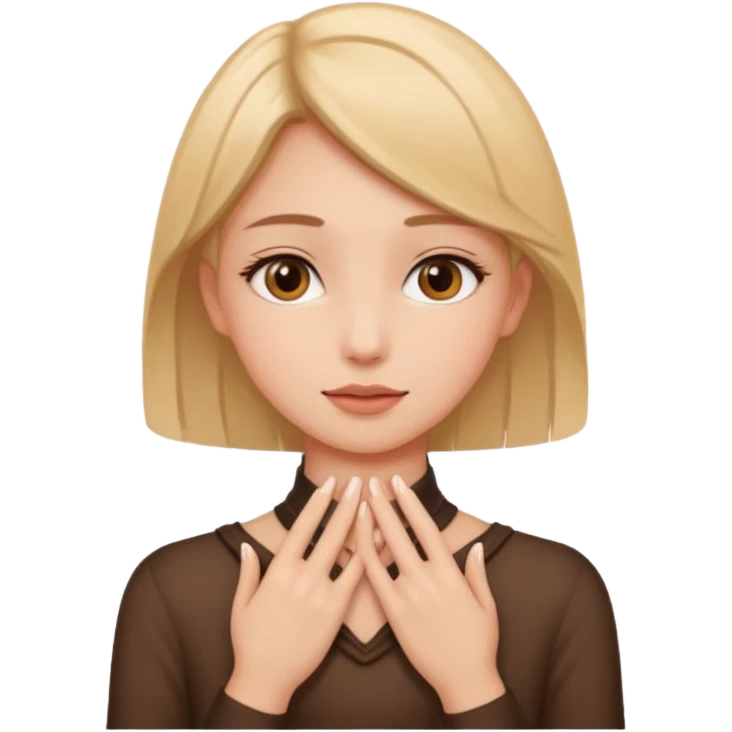 girl with hands around her neck  emoji