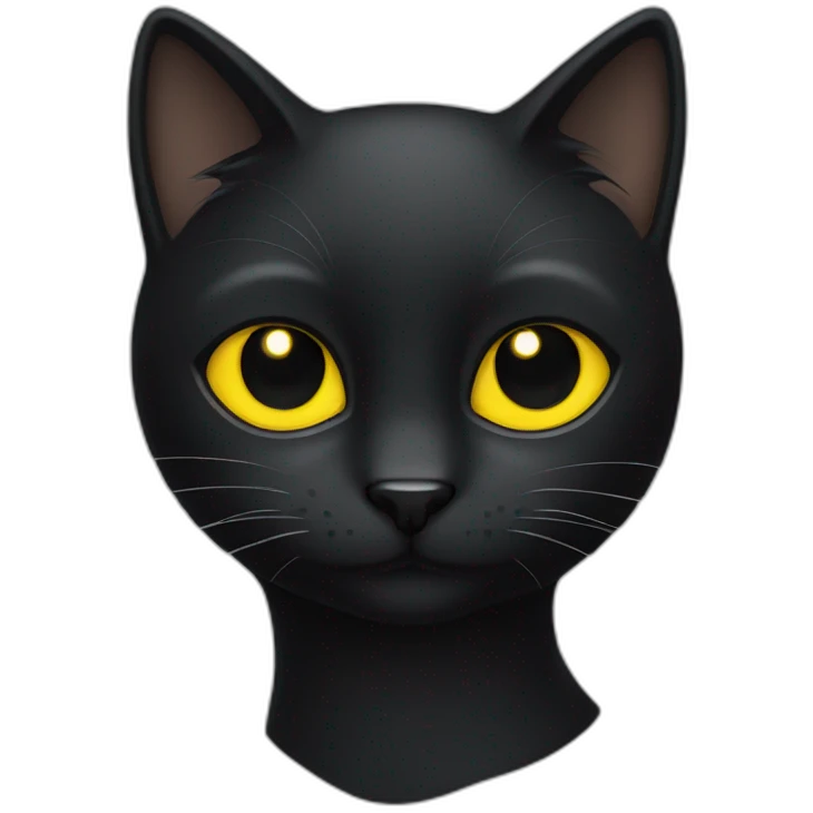 Black cat with yellow eyes emoji