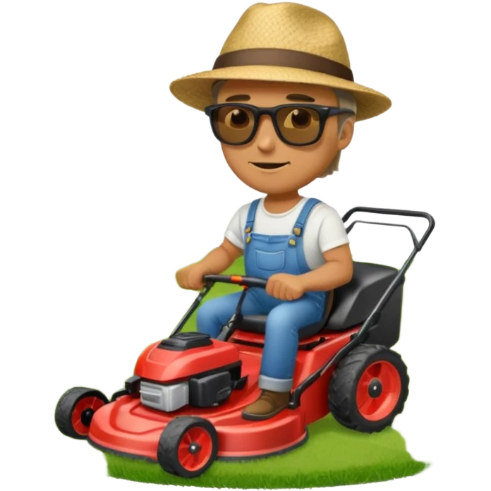 Homme tondant la pelouse emoji