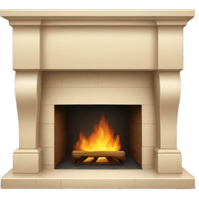 Christmas asthetic beige fireplace emoji