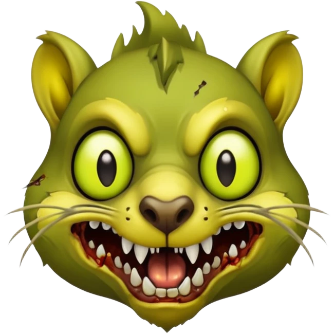 undead zombie squirrel, yellow green empty eyes, rotting, evil, chaotic  emoji