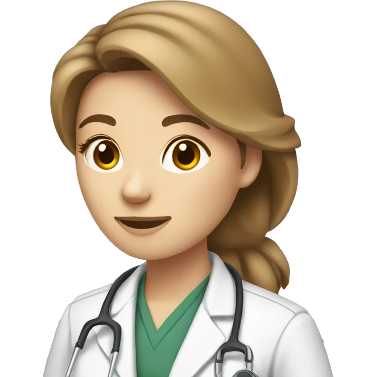 Female light brown hair veterinarian with an emu emoji