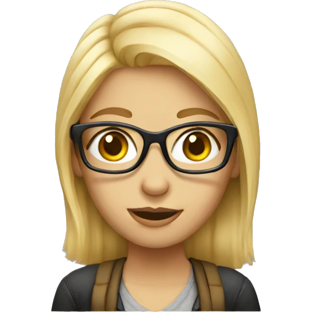 nerd blonde girl  emoji