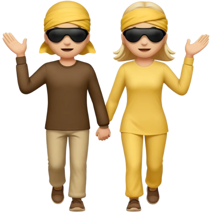 the blind leaving the blind no skin tones just plain emojis emoji