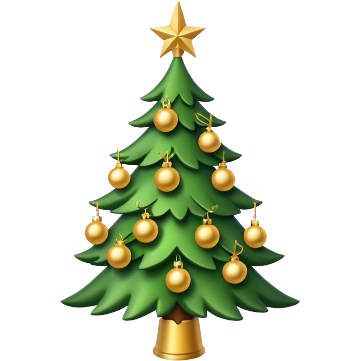 Christmas tree with Gold decorations emoji