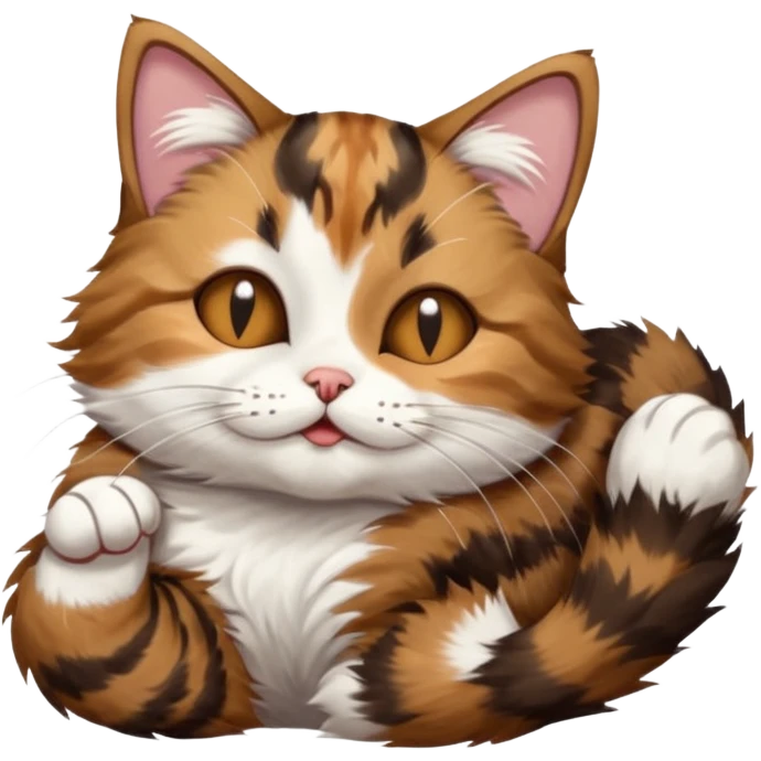 dark brown tabby and white cat in funny positions upside down with eyes closed emoji