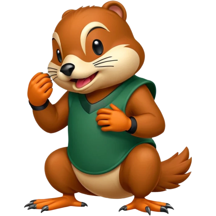 Oregon State Beaver mascot playfully strangling University of Oregon Duck mascot emoji