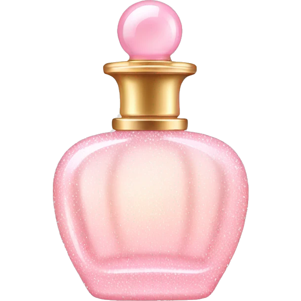 Pastel pink vintage perfume bottle with sparkles emoji