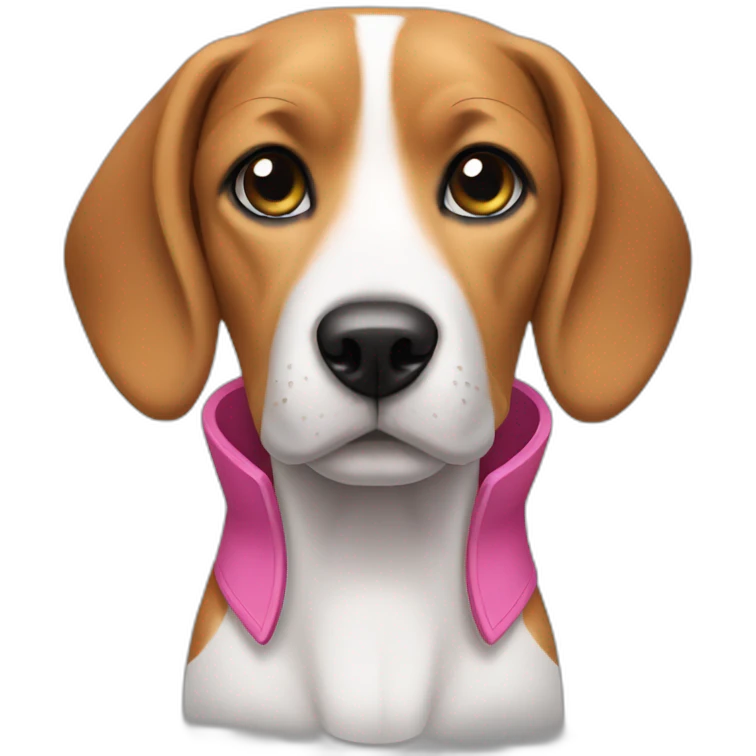 Female Beagle with pink collar emoji