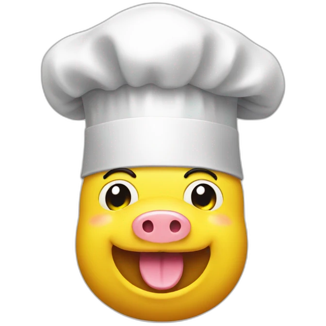  yellow pig chef face android phone style emoji