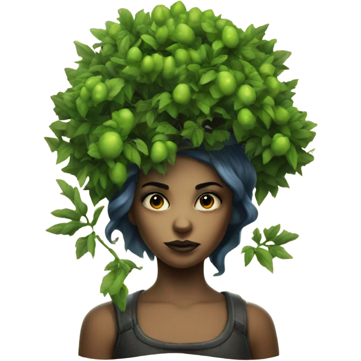Girl with a poison tree as a tattoo emoji