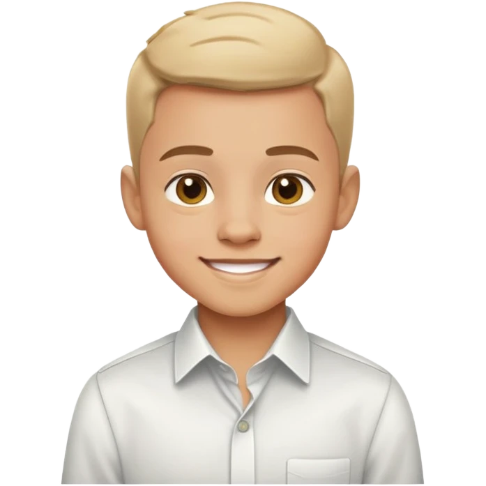 smiling boy in dress shirt emoji