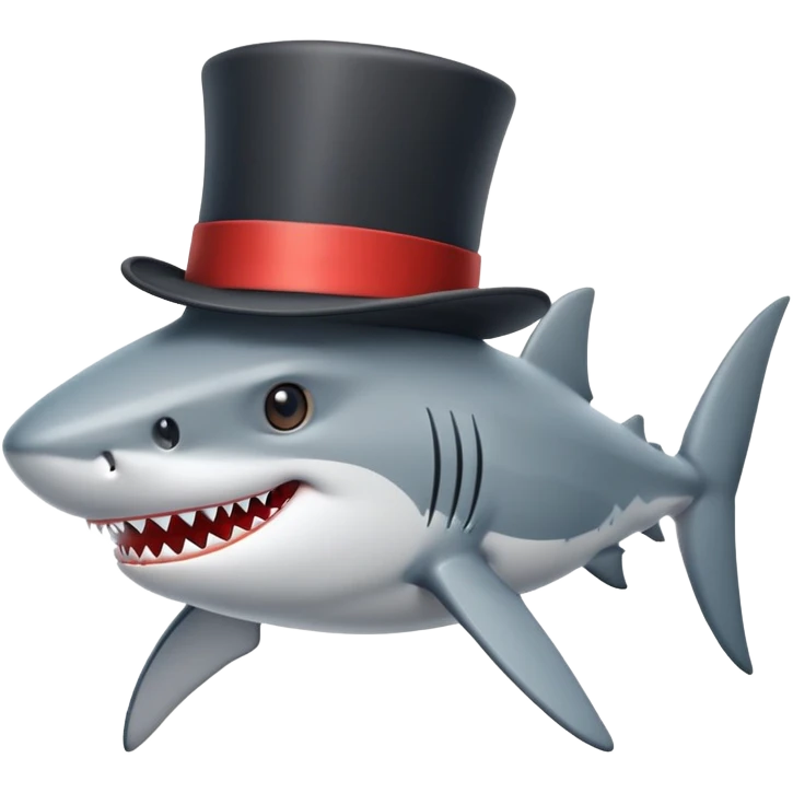 shark with tophat emoji