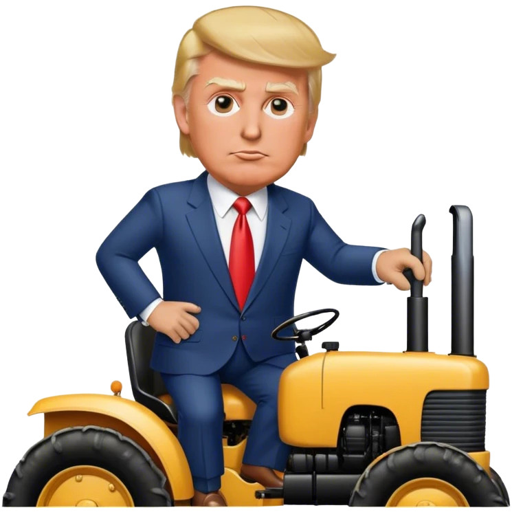 Donald trump on a tractor emoji
