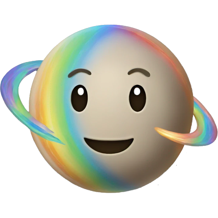  planet with rainbow rings emoji