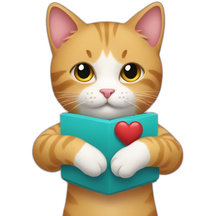 Cat with heart in hands emoji