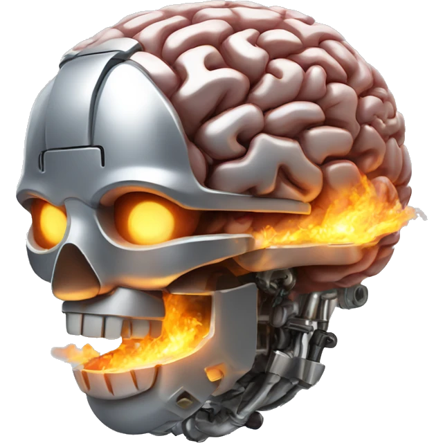 mechanical brain on fire emoji