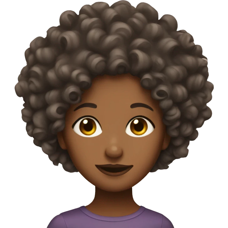 brown girl with curly hair emoji