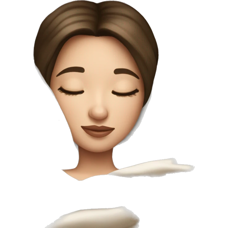 sleeping beauty brunette white girl with a silk pillow emoji