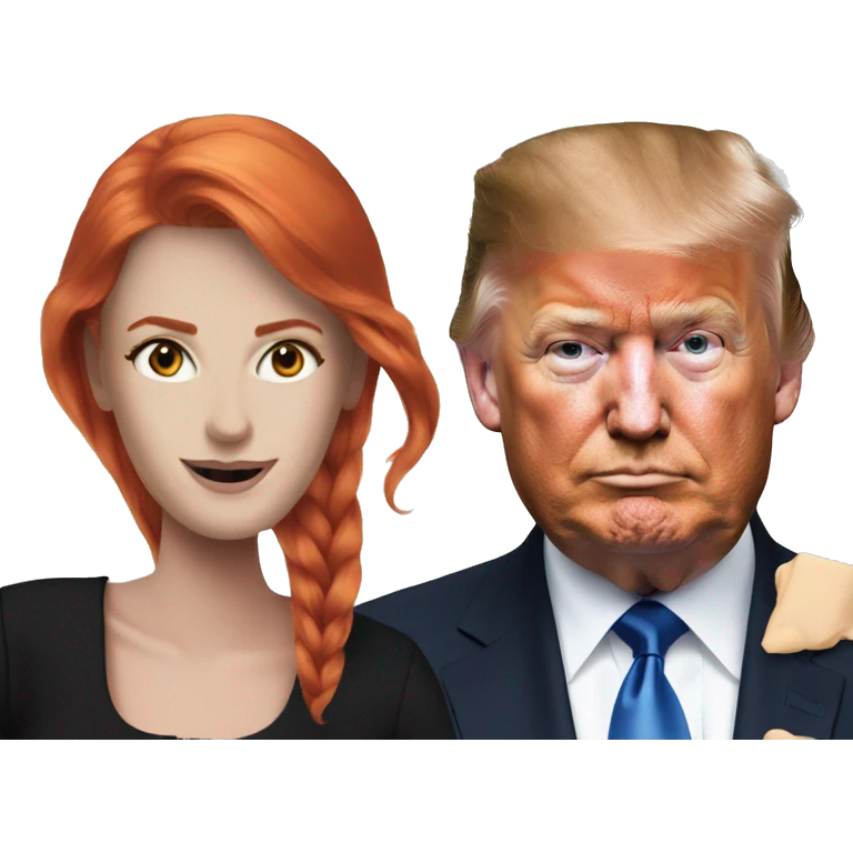 A redhead man and Trump on the cover of a fashion magazine  emoji