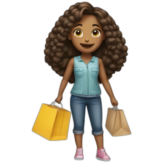 Girl with Shopping bag  emoji