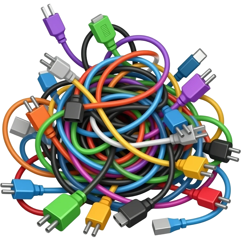 pile of charging cords emoji