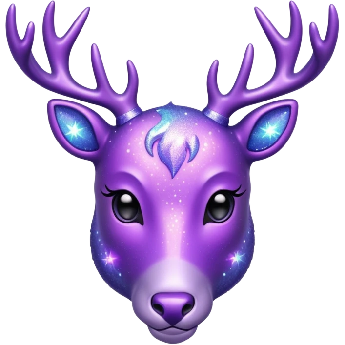 glitter purple deer emoji