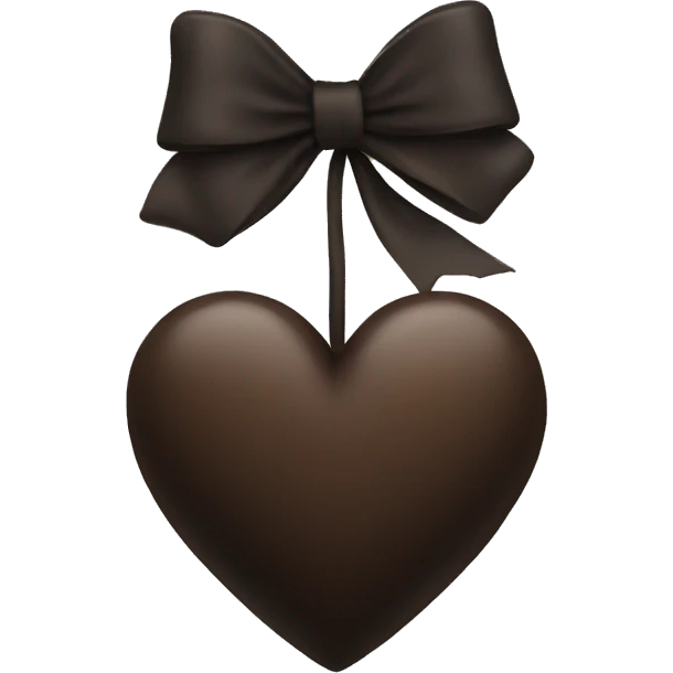 black heart with brown bow emoji