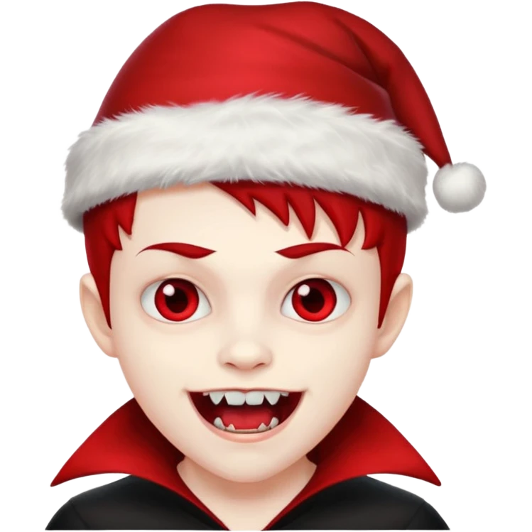 Vampire boy ,Fangs , cHristmas hat  emoji