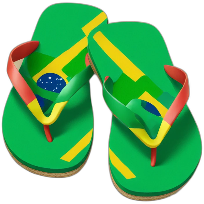 Flip flops with Brazilian flag emoji